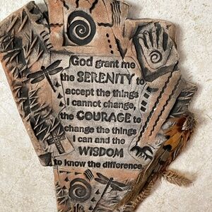 Handmade clay Serenity Prayer wall decor